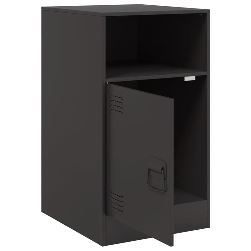 vidaXL 2 db fekete acél éjjeliszekrény 34,5x39x62 cm