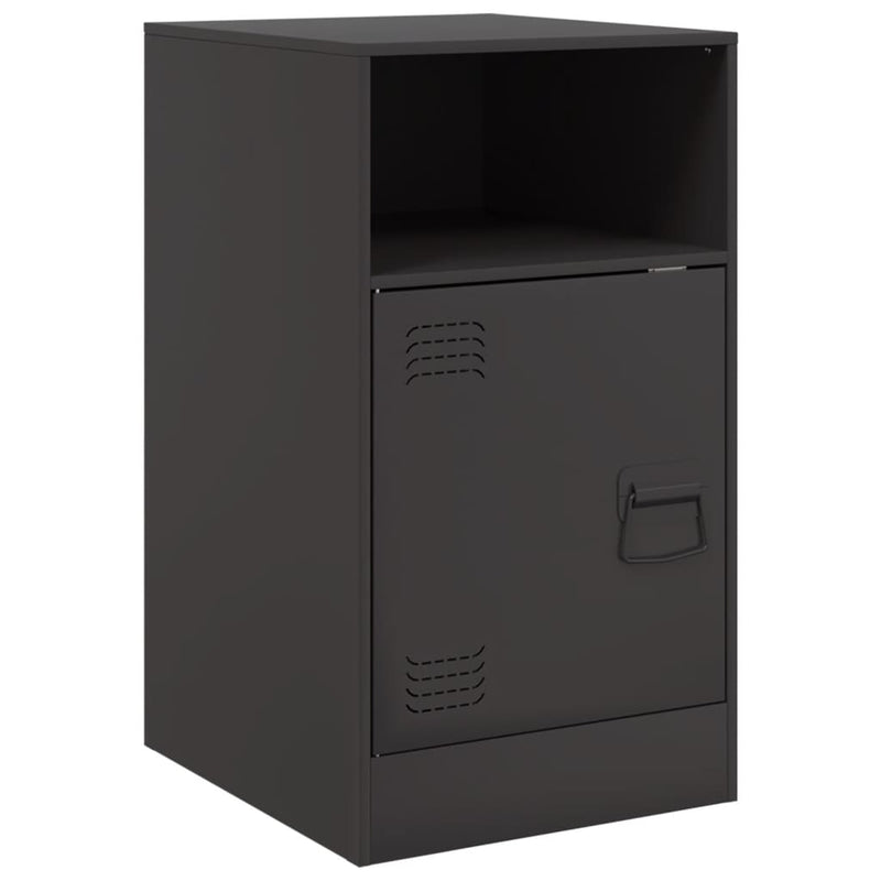 vidaXL 2 db fekete acél éjjeliszekrény 34,5x39x62 cm