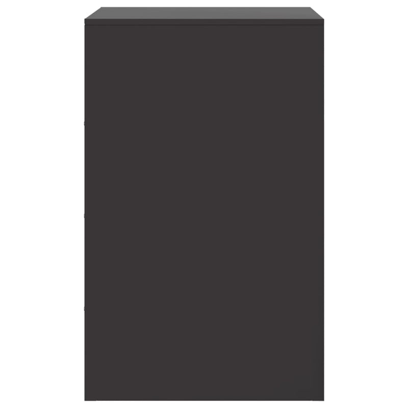 vidaXL 2 db fekete acél éjjeliszekrény 34,5x39x62 cm