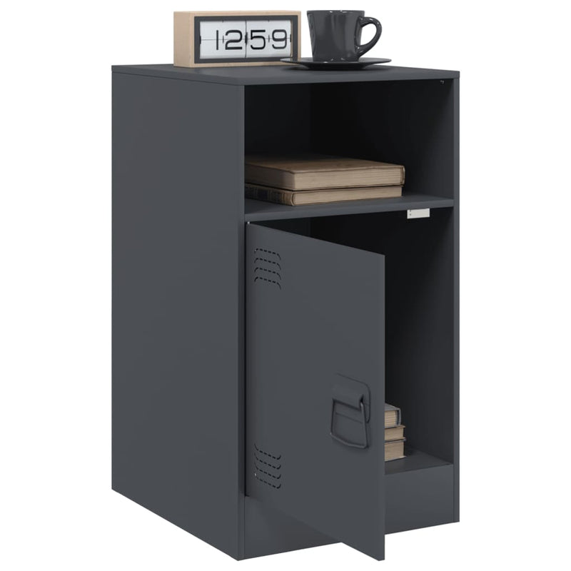 vidaXL 2 db antracitszürke acél éjjeliszekrény 34,5x39x62 cm