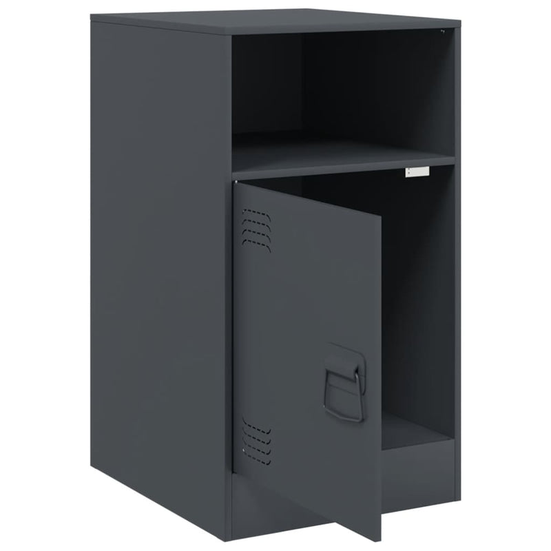 vidaXL 2 db antracitszürke acél éjjeliszekrény 34,5x39x62 cm