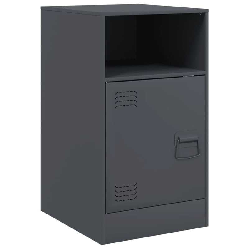 vidaXL 2 db antracitszürke acél éjjeliszekrény 34,5x39x62 cm
