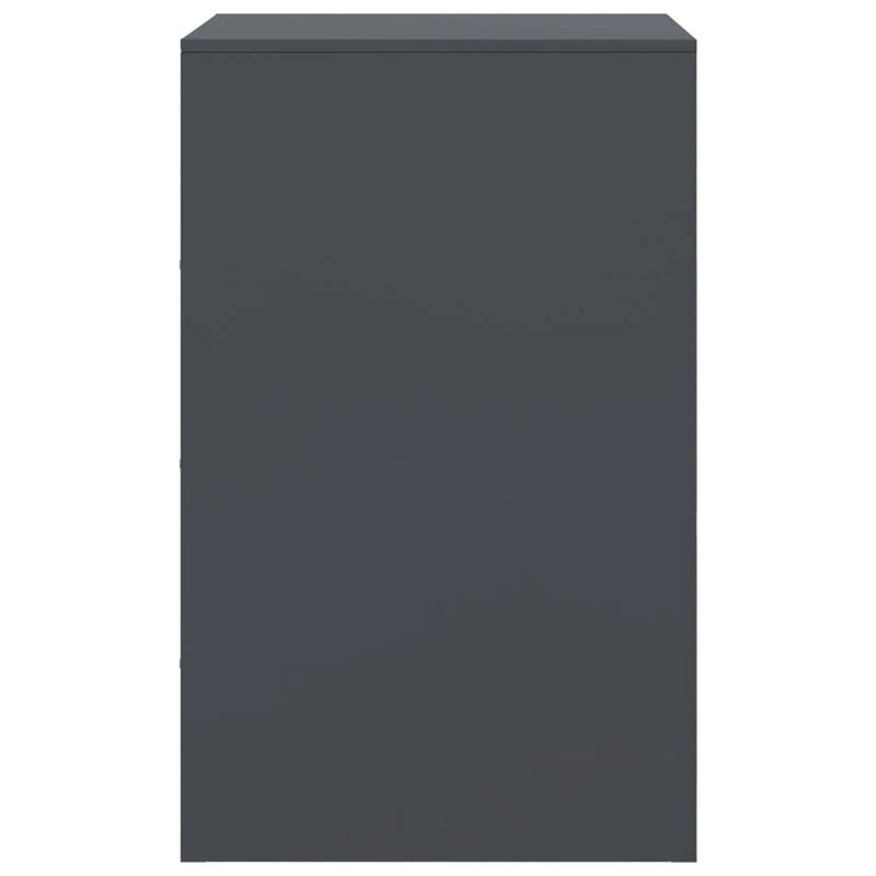 vidaXL 2 db antracitszürke acél éjjeliszekrény 34,5x39x62 cm