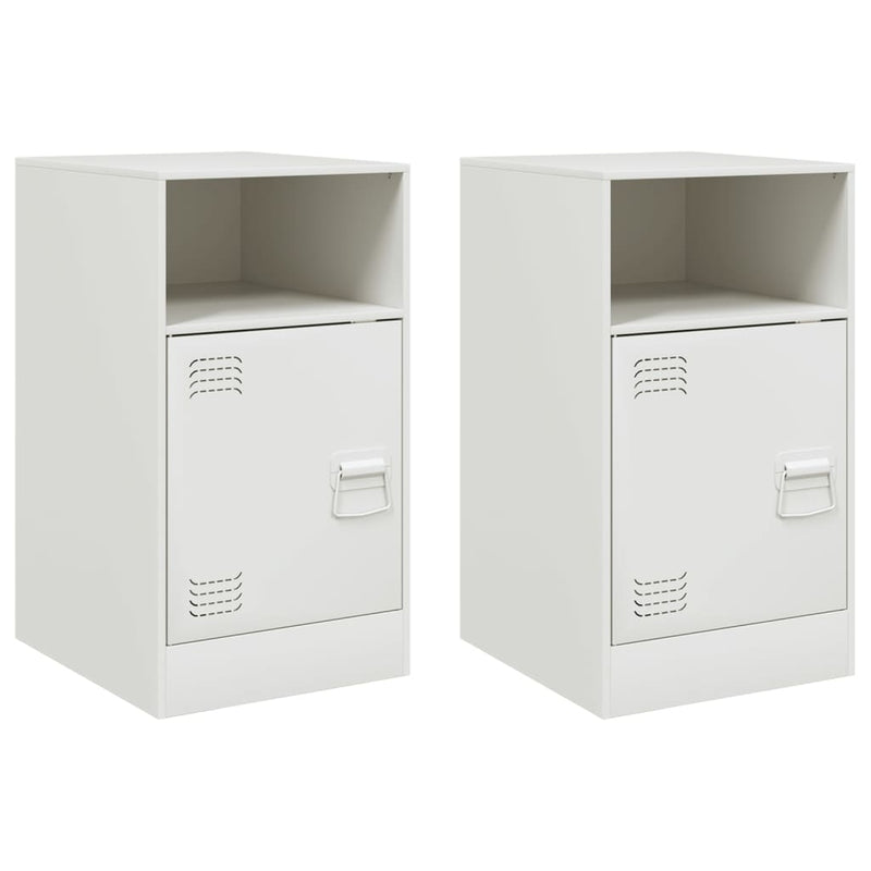 vidaXL 2 db fehér acél éjjeliszekrény 34,5x39x62 cm
