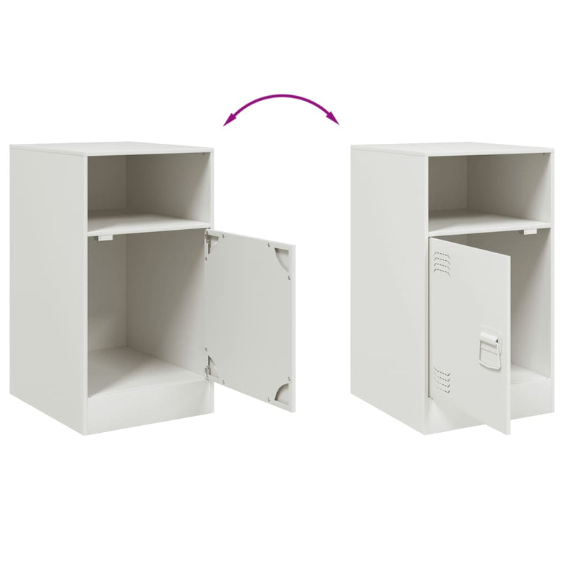 vidaXL 2 db fehér acél éjjeliszekrény 34,5x39x62 cm