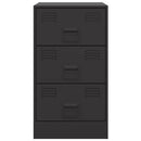 vidaXL fekete acél éjjeliszekrény 34,5x39x62 cm