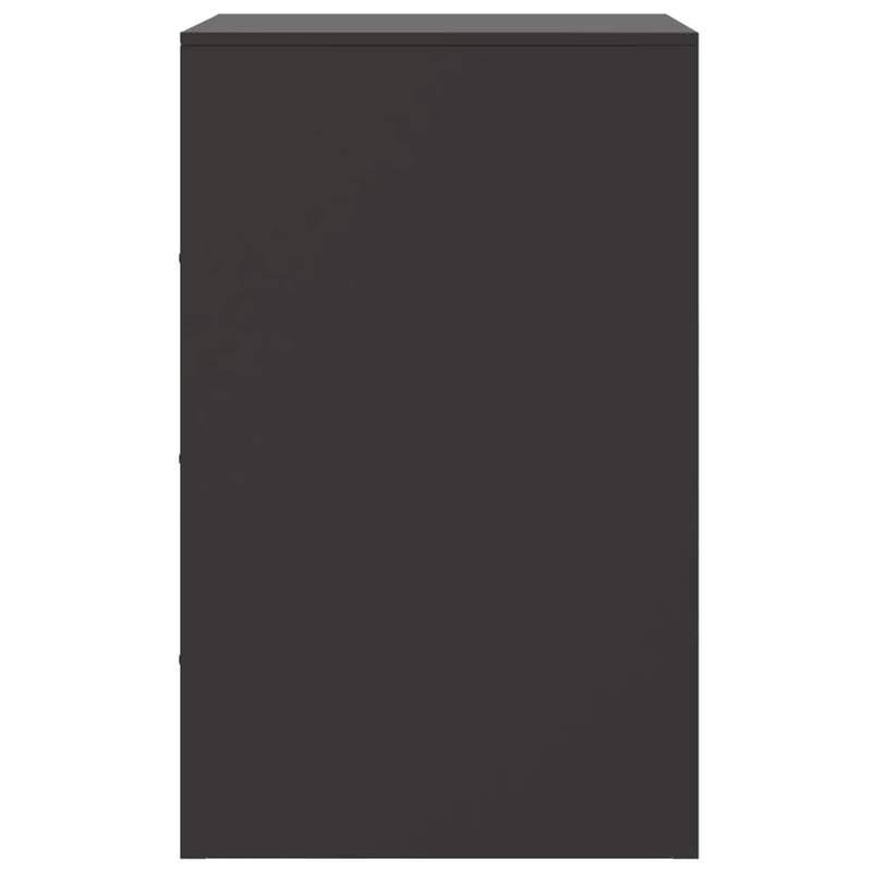 vidaXL fekete acél éjjeliszekrény 34,5x39x62 cm