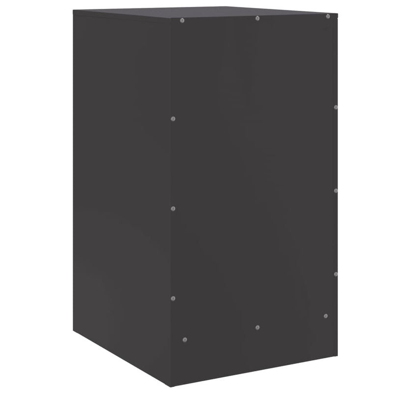 vidaXL fekete acél éjjeliszekrény 34,5x39x62 cm