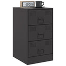 vidaXL 2 db fekete acél éjjeliszekrény 34,5x39x62 cm