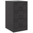 vidaXL 2 db fekete acél éjjeliszekrény 34,5x39x62 cm