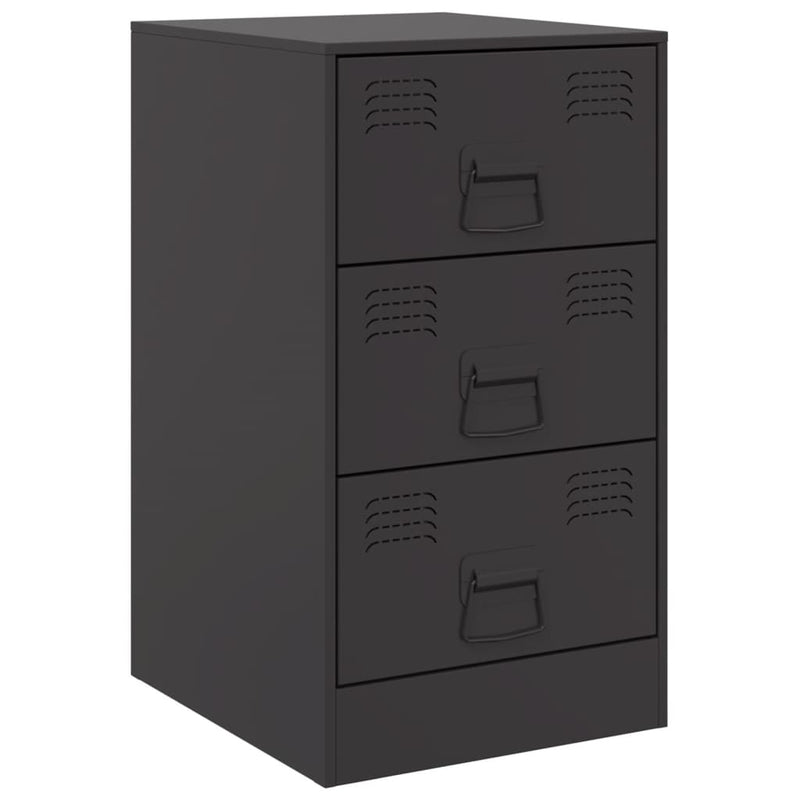 vidaXL 2 db fekete acél éjjeliszekrény 34,5x39x62 cm
