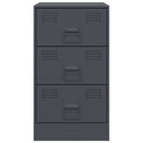 vidaXL 2 db antracitszürke acél éjjeliszekrény 34,5x39x62 cm