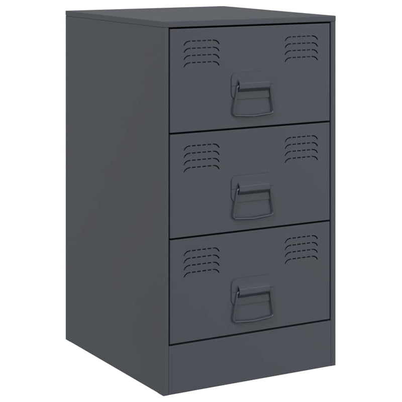 vidaXL 2 db antracitszürke acél éjjeliszekrény 34,5x39x62 cm