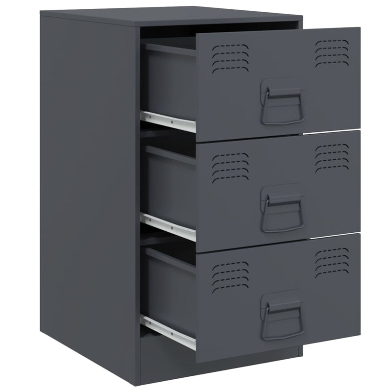 vidaXL 2 db antracitszürke acél éjjeliszekrény 34,5x39x62 cm
