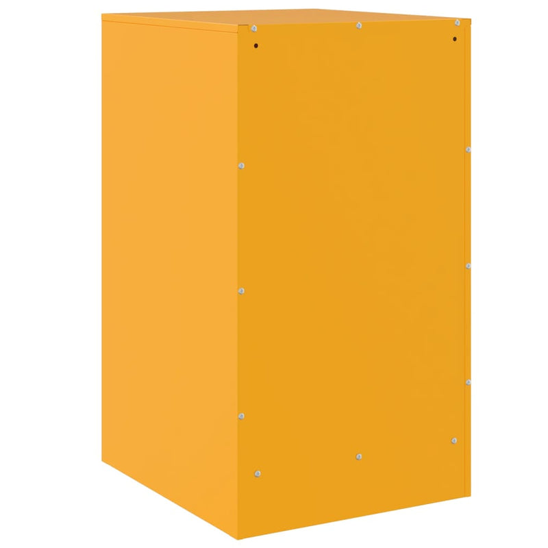 vidaXL 2 db mustársárga acél éjjeliszekrény 34,5 x 39 x 62 cm