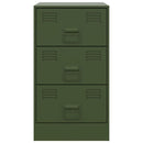 vidaXL olívazöld acél éjjeliszekrény 34,5x39x62 cm