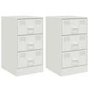 vidaXL 2 db fehér acél éjjeliszekrény 34,5x39x62 cm