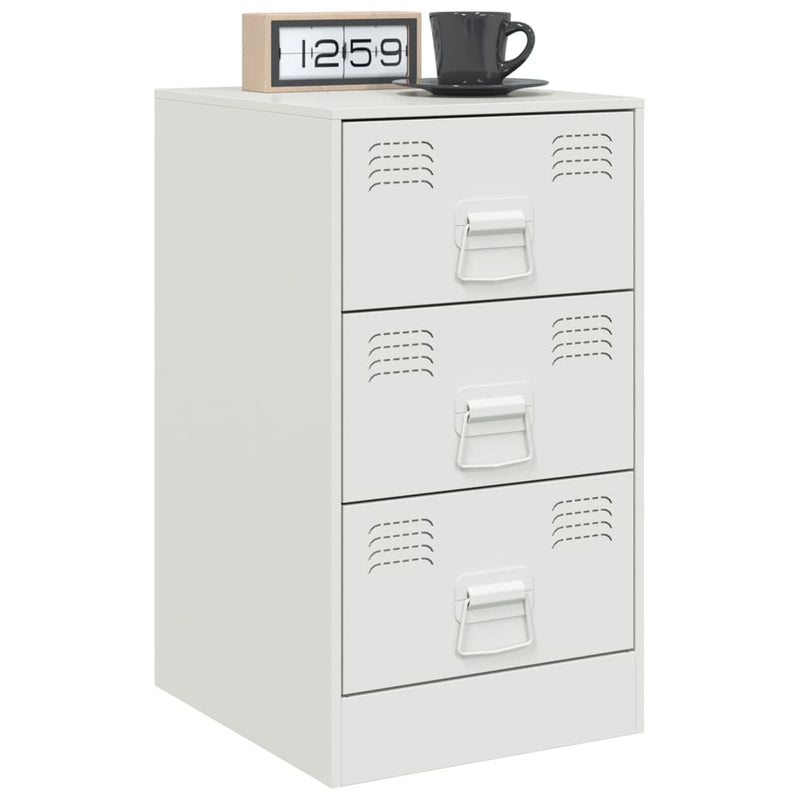 vidaXL 2 db fehér acél éjjeliszekrény 34,5x39x62 cm