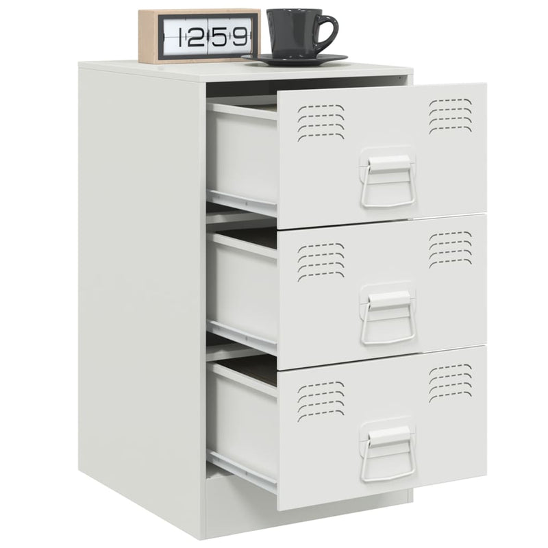 vidaXL 2 db fehér acél éjjeliszekrény 34,5x39x62 cm