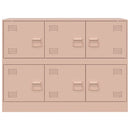 vidaXL rózsaszín acél tálalószekrény 99x39x73 cm