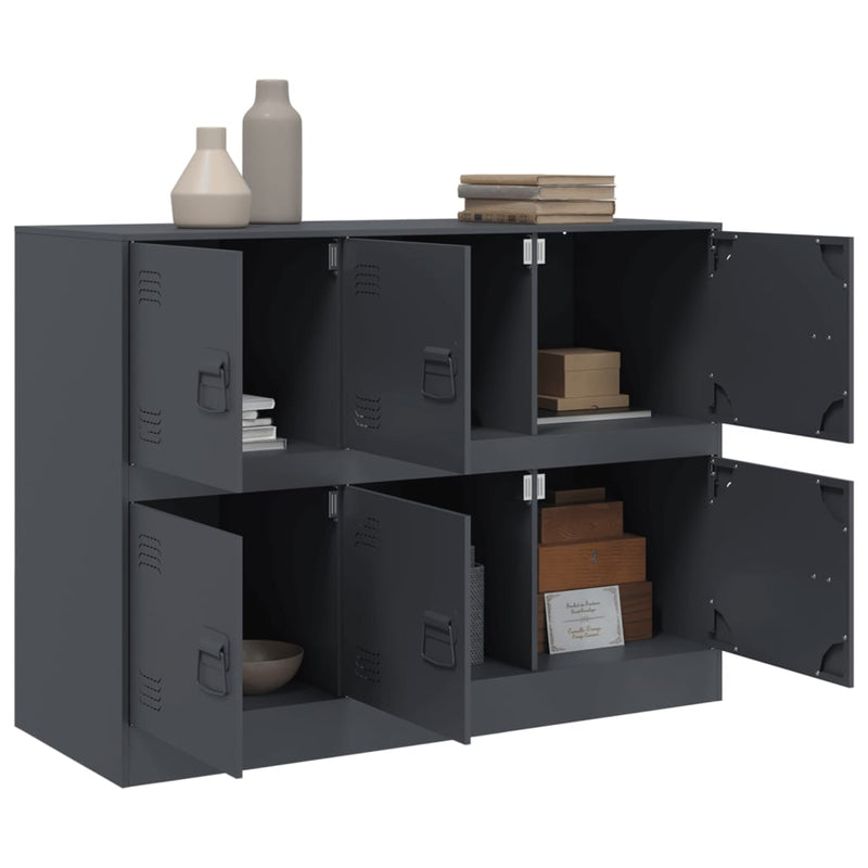 vidaXL antracitszürke acél tálalószekrény 99x39x73 cm