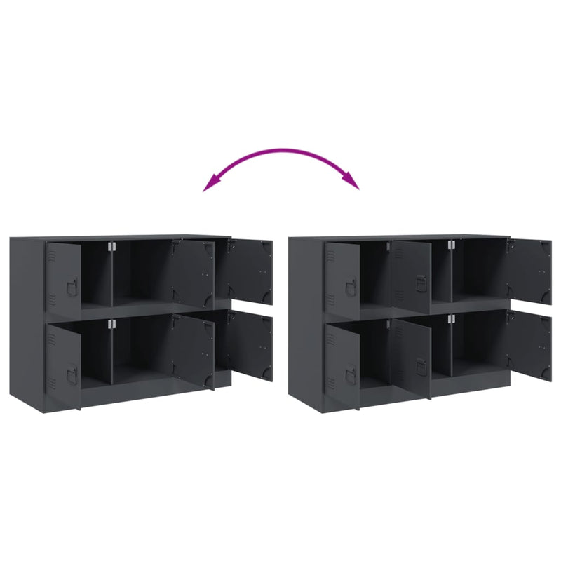 vidaXL antracitszürke acél tálalószekrény 99x39x73 cm