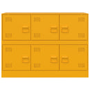 vidaXL mustársárga acél tálalószekrény 99x39x73 cm