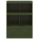 vidaXL olívazöld acél magasszekrény 67x39x95 cm