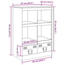 vidaXL fehér acél magasszekrény 67x39x95 cm
