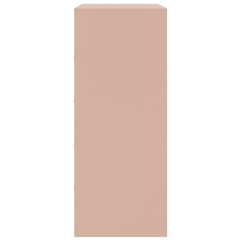 vidaXL rózsaszín acél magasszekrény 67x39x95 cm