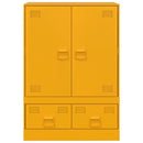 vidaXL mustársárga acél tálalószekrény 67x39x95 cm