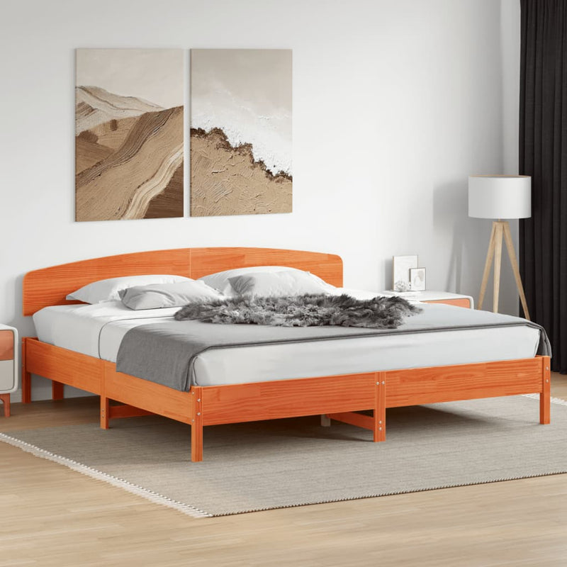 vidaXL viaszbarna tömör fenyőfa fejtámla 180 cm