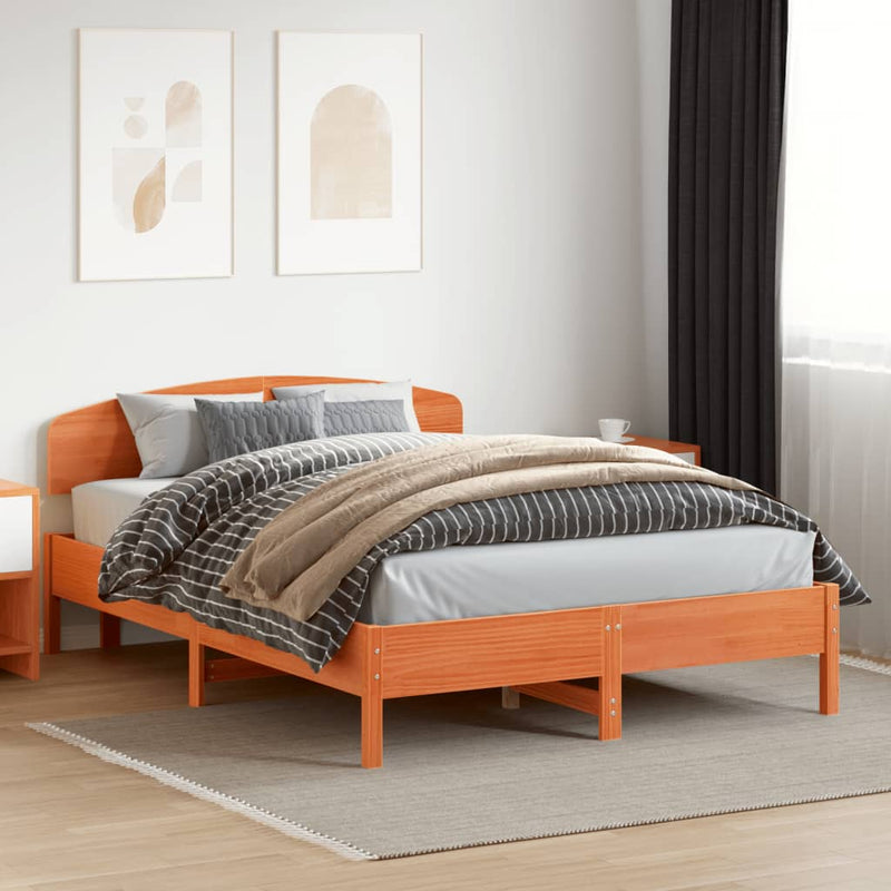 vidaXL viaszbarna tömör fenyőfa fejtámla 150 cm