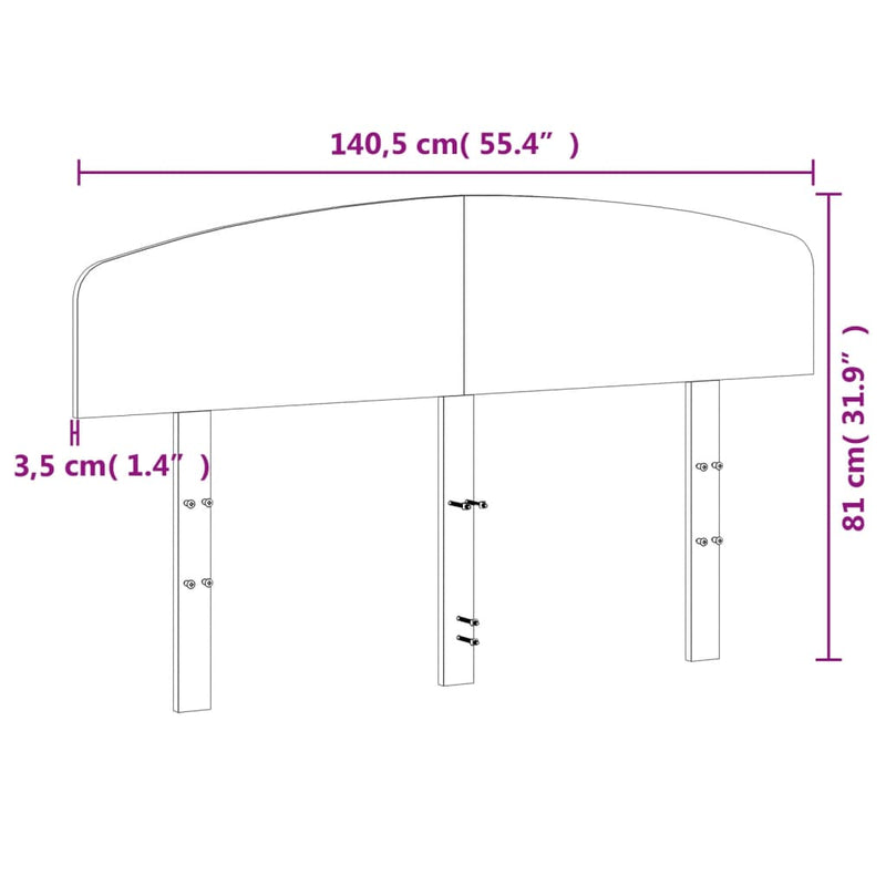 vidaXL viaszbarna tömör fenyőfa fejtámla 135 cm