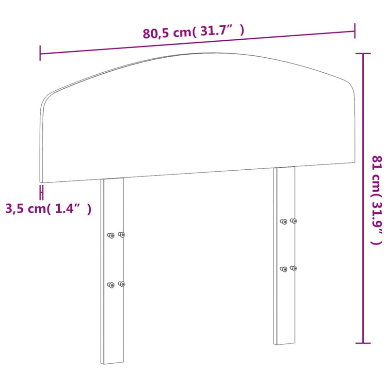 vidaXL tömör fenyőfa fejtámla 75 cm