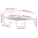 vidaXL fehér tömör fenyőfa ágy matrac nélkül 135 x 190 cm