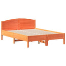 vidaXL viaszbarna tömör fenyőfa ágy matrac nélkül 135 x 190 cm