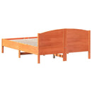 vidaXL viaszbarna tömör fenyőfa ágy matrac nélkül 120 x 190 cm