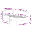 vidaXL fehér tömör fenyőfa ágy matrac nélkül 100 x 200 cm