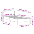 vidaXL viaszbarna tömör fenyőfa ágy matrac nélkül 100 x 200 cm