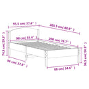 vidaXL fehér tömör fenyőfa ágy matrac nélkül 90 x 200 cm