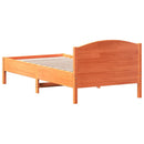 vidaXL viaszbarna tömör fenyőfa ágy matrac nélkül 90 x 190 cm