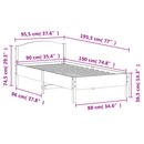 vidaXL viaszbarna tömör fenyőfa ágy matrac nélkül 90 x 190 cm
