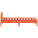 vidaXL viaszbarna tömör fenyőfa ágy matrac nélkül 75 x 190 cm