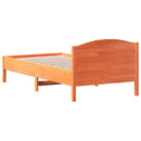 vidaXL viaszbarna tömör fenyőfa ágy matrac nélkül 75 x 190 cm
