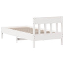 vidaXL fehér tömör fenyőfa ágy matrac nélkül 100 x 200 cm
