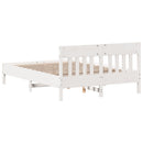 vidaXL fehér tömör fenyőfa ágy matrac nélkül 135 x 190 cm