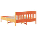 vidaXL viaszbarna tömör fenyőfa ágy matrac nélkül 120 x 190 cm