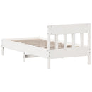 vidaXL fehér tömör fenyőfa ágykeret matrac nélkül 90 x 190 cm