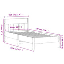 vidaXL fehér tömör fenyőfa ágykeret matrac nélkül 90 x 190 cm